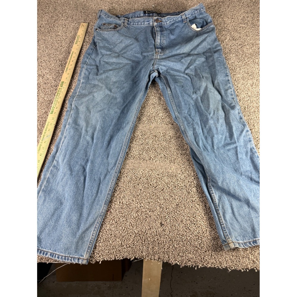 Lanesboro Mens 44x30 Straight Leg Denim Jeans Medium Wash Blue Cotton Pants